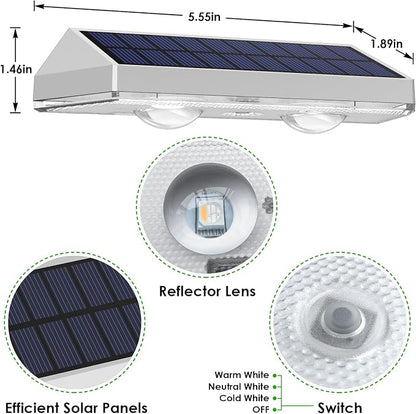 LIANGLOME 2 Pack Solar Fence Lights Outdoor, 2PK Solar Outdoor Light Warm White - Image 5
