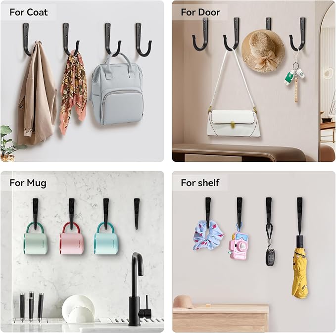 5Pcs Large Size Heavy Duty Wall Hooks, Coat Hooks, Wall Hooks - Image 5