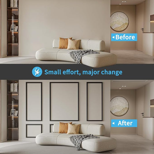 Art3d Pre-Cut Wall Molding Set of 6 pcs, Ready-to-Assemble Wainscoting Panels - Image 2