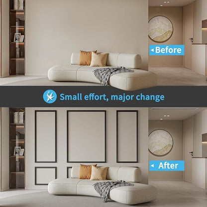 Art3d Pre-Cut Wall Molding Set of 6 pcs, Ready-to-Assemble Wainscoting Panels - Image 2