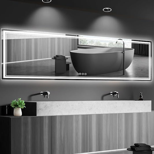 Ratsamee 96x36 Inch LED Bathroom Mirror by RATSAMEE