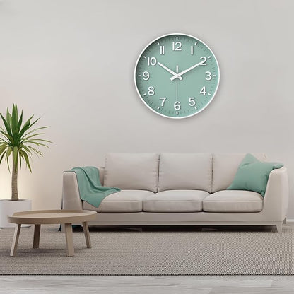 HZDHCLH Wall Clocks Battery Operated, Wall Clock Green, 10 inch Wall Clock - Image 9