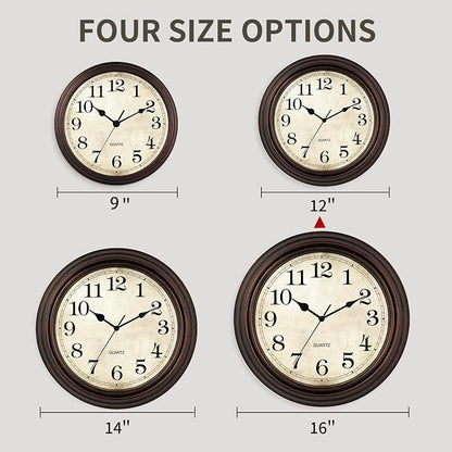 Wall Clock, 12 Inch Silent Non Ticking Battery Operated Clocks, Decorative - Image 2