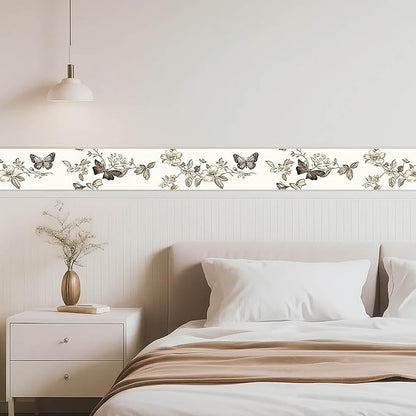 IVN Wallpaper Border Peel and Stick PVC Vintage Butterfly and Floral Design - Image 9