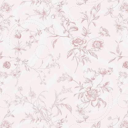 Ismoon Floral Wallpaper Peel and Stick Pink Stick on Wall Paper Vintage French by Ismoon