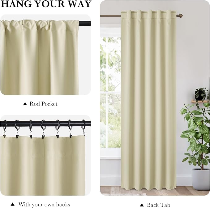RYB HOME 100% Blackout Short Curtains - Image 2