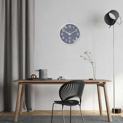 XNM 12 Inch Grey Modern Minimalist Wall Clocks Battery Operated Silent Non - Image 4