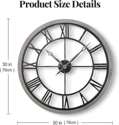 Cuspin Large Wall Clock for Living Room Decor, 30 Inch Round Farmhouse Wall - Image 7