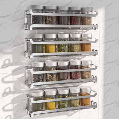LUCYCAZ 4 Pack Wall Mounted Spice Rack by LUCYCAZ