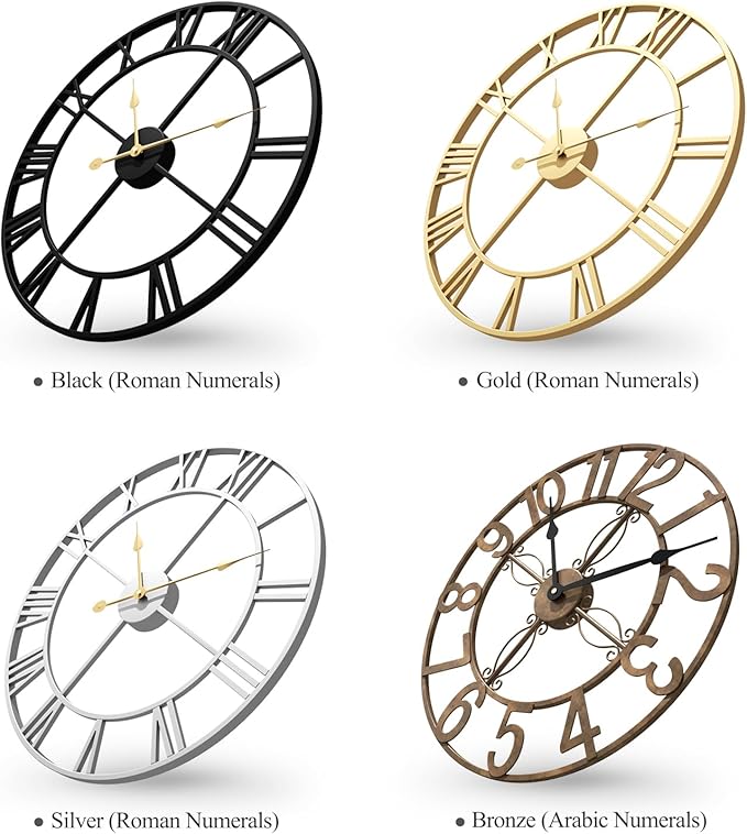 Cuspin 20 Inch Wall Clock Large Clock Battery Operated - Image 6