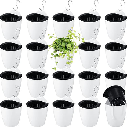 Yungyan 20 Sets 5" Self Watering Hanging Planter White Lazy Flower Pots Plastic by Yungyan
