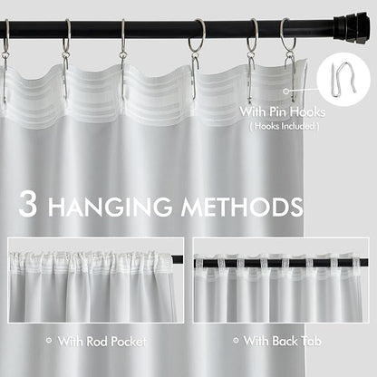 MIULEE Back Tab Light Blocking Curtains 102 Inch Long 2 Panels Set - Image 3
