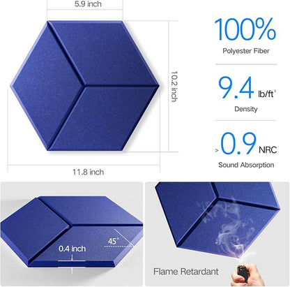 16 Pack Self-adhesive Acoustic Panels 12" X 10" X 0.4" - Image 3