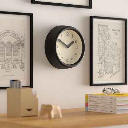 JONES CLOCKS® Fuze wall Clock | Small Round Clock | Black | Playful Modern - Image 4