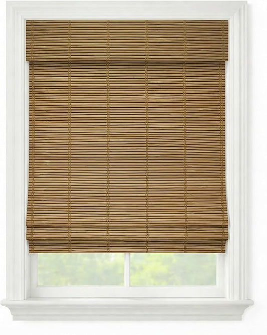 Cordless Woven Wood Roman Shades, 52W x 72H, Bayhead Natural, Sizes 20-72 Wide by FirstRateBlinds