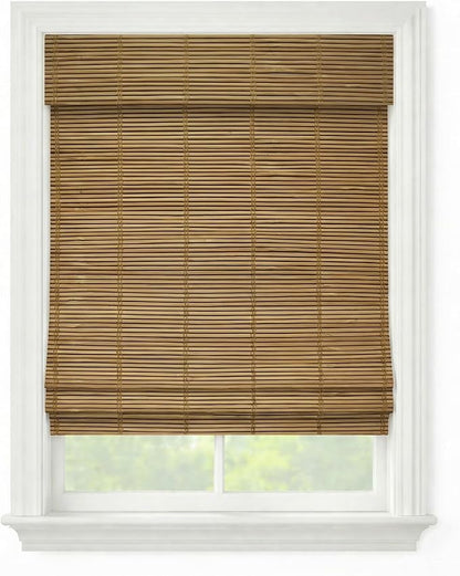 Cordless Woven Wood Roman Shades, 50W x 72H, Bayhead Natural, Sizes 20-72 Wide by FirstRateBlinds