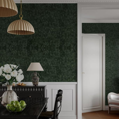 Abyssaly Dark Green Peel and Stick Wallpaper - Image 4