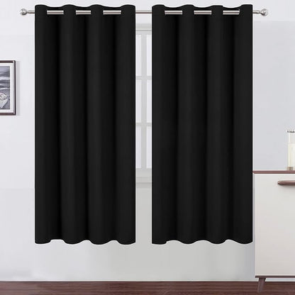 LEMOMO Black Thermal Blackout Curtains/52 x 72 Inch/Set of 2 Panels Room by Lemomo