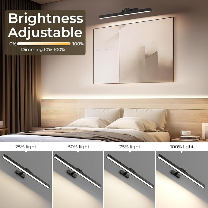 Afyuol Picture Lights for Wall, Battery Operated Picture Light 24in Gallery - Image 5