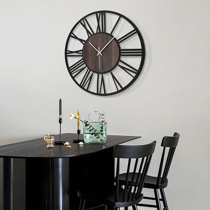 LEIKE Large Wall Clocks, Non Ticking, Battery Operated Rustic Round Modern Big - Image 7