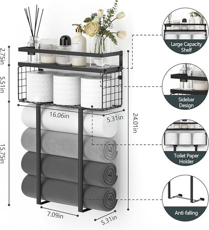 Xstydes Towel Racks for Bathroom, Metal Towel Holder - Image 3