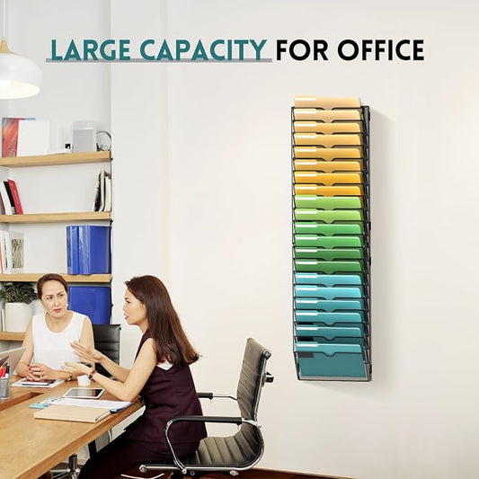 SUPEASY 20 Tier Wall File Organizer, Hanging Wall Mounted Mail Organizer - Image 2