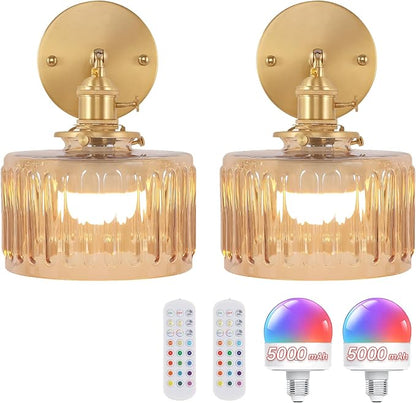 Shenmoyl Vintage Battery Operated Wall Sconce by Shenmoyl