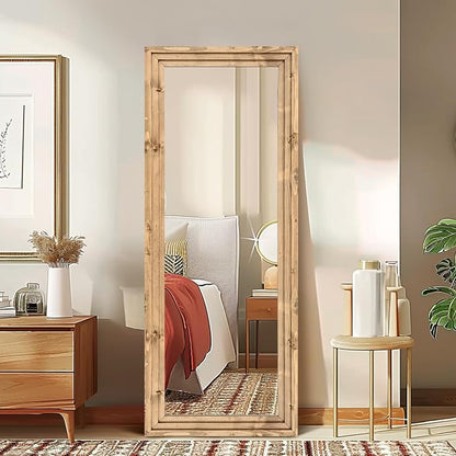 Full Length Mirror 58"x22" Solid Wood Frame Floor Large Mirror - Image 5