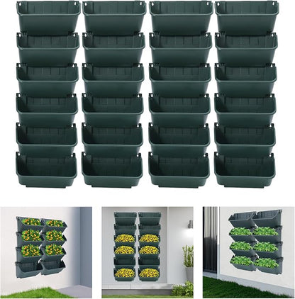 Vertical Wall Planter with 24 Pots, Hanging Garden Plant Flowerpot Holder - Image 9