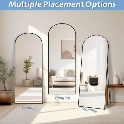 56"X18" Arched Full Length Mirror, Tempered Glass Full Body Mirror - Image 5