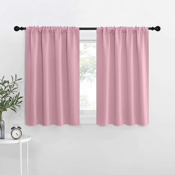 NICETOWN RV Blackout Curtains for Camper Windows, Rouge Pink, Short Blackout by NICETOWN