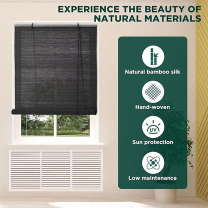 Bamboo Blinds for Interior Windows, Custom Roller Shades for Indoor Window and - Image 2