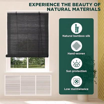 Bamboo Blinds for Interior Windows, Custom Roller Shades for Indoor Window and - Image 2