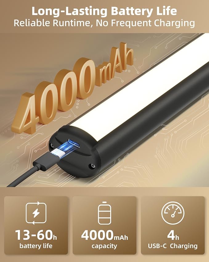 EZVALO 13-Inch Wireless Picture Light, 4000mAh Rechargeable Battery LED Art - Image 3