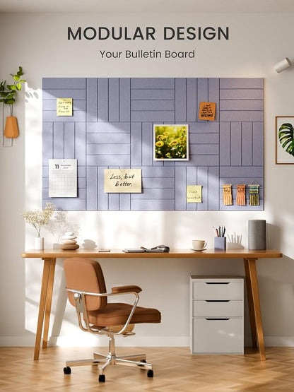 Bumusty Large Cork Board Alternative-36 x 24" Felt Bulletin Board Tiles - Image 6