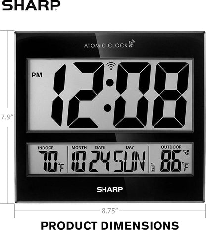 Sharp Atomic Clock – Never Needs Setting, Jumbo 3” Easy-Read Display, Indoor & - Image 5