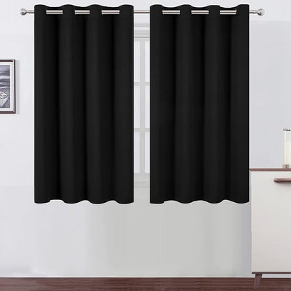 LEMOMO Black Thermal Blackout Curtains/52 x 54 Inch/Set of 2 Panels Room by Lemomo