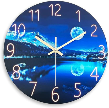 Big Wall Clocks Battery Operated 16 Inches or Larger Glass Moon Clock by Constantplanet%E6%97%97%E8%88%B0%E5%BA%97