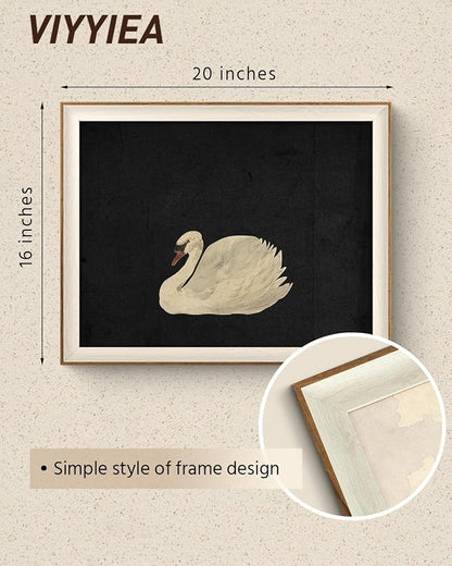 VIYYIEA Framed Wall Art for Living Room, Animal-【Zwaan】, 20L x 16W - Image 2