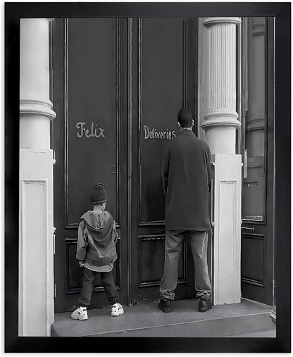 Funny Bathroom Decor Black and White Framed Wall Art, Retro Comedy Movie by TWNSWALLART