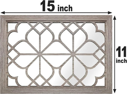 Wocred Set of 2 Rectangular Wall Mirror, Gorgeous Rustic Farmhouse Accent Mirror - Image 7