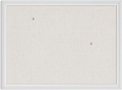 U Brands Bulletin Board, 18 x 24 Inch Linen Fabric Pin Board, Farmhouse White by UBrands