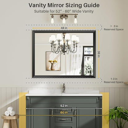 Briivue 48x36 Inch Black Bathroom Mirror - Image 2