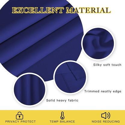 NICETOWN Navy Blue Blackout Curtains - Image 2
