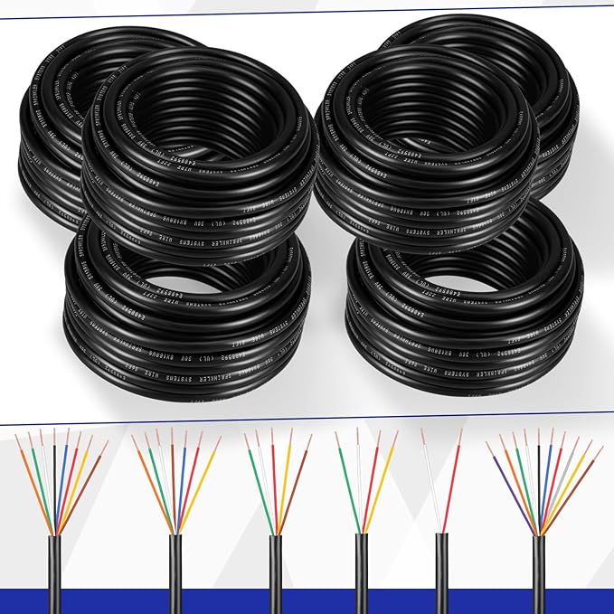Hoolerry Solid Sprinkler System Wire 18 Gauge Irrigation Wire with UV Resistant PVC Jacket Sprinkler Cable for Underground Irrigation Field Central Control System 30v Ul Listed(18/2, 50 Ft)