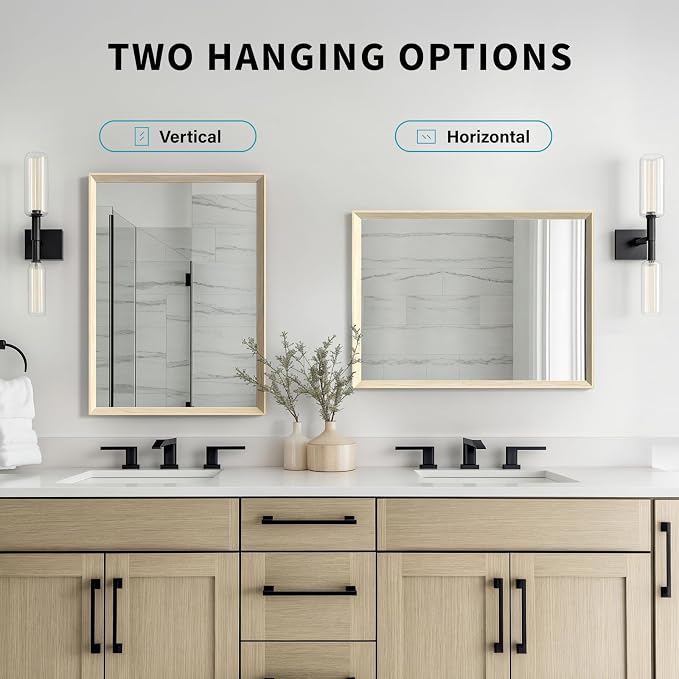 Oak Wood Effect Framed Wall Mirror, 32x40 Rectangle Mirror, Anti-desilvering - Image 7