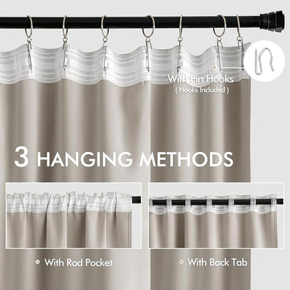 MIULEE Natural Back Tab Blackout Curtains 72 Inches Long 2 Panels Set - Image 3