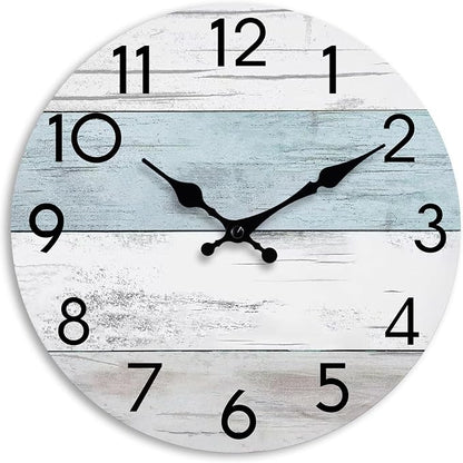 KECYET Wall Clock Silent Non-Ticking Wooden Clocks Battery Operated 10 Inch by KECYETWALLCLOCK