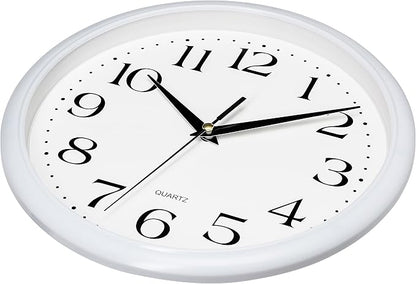 Bernhard Products White Wall Clock Silent Non Ticking 10 Inch Quality Quartz - Image 3