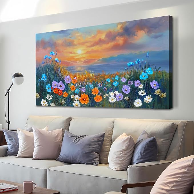 Ardemy Landscape Wall Art for Living Room Extra Large Wildflower Pictures Wall by Ardemy